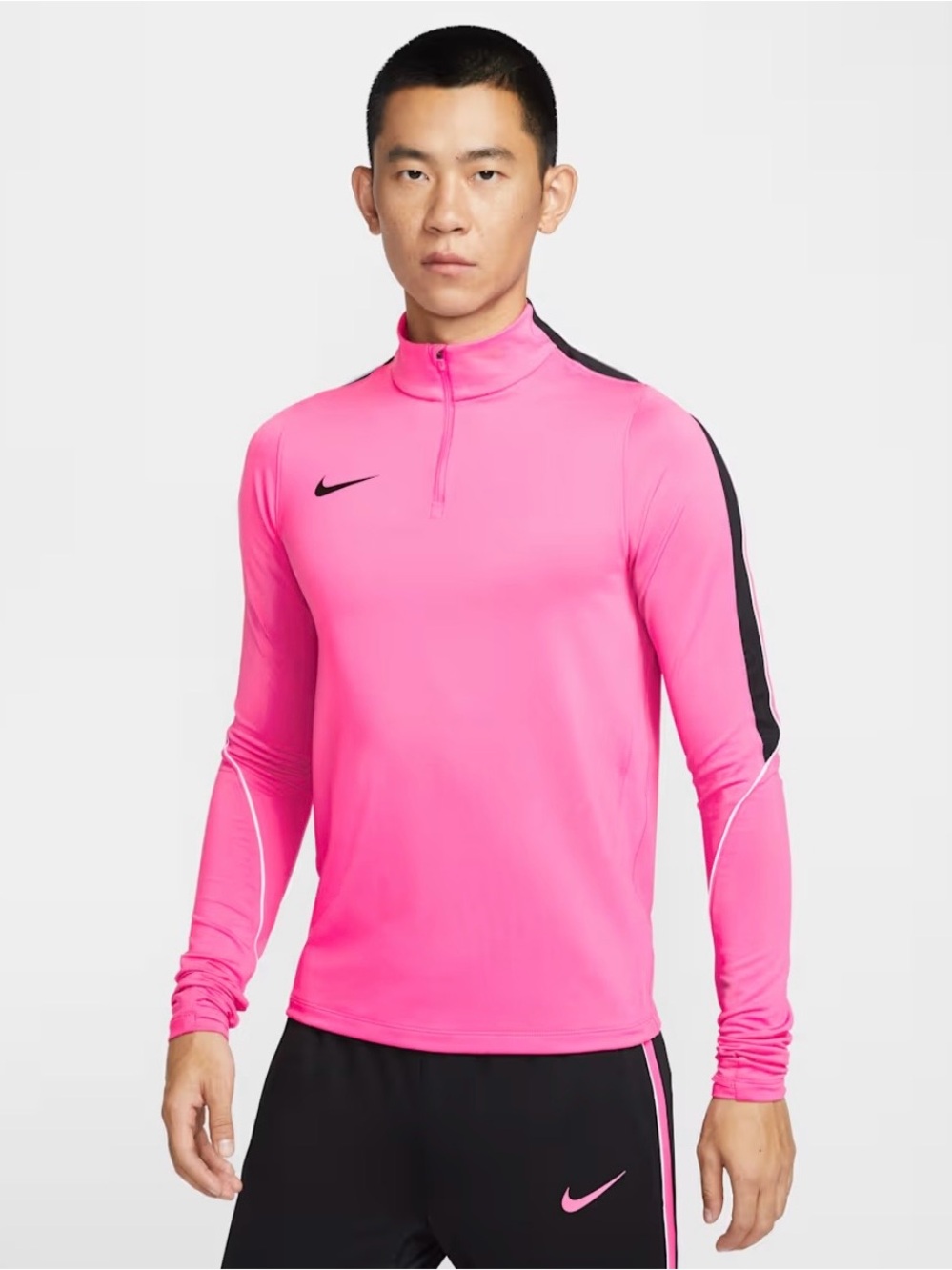 Nike Dri-Fit Strike Drill top Hyper Pink Black 1/4 Zip long sleeve Soccer SizeM